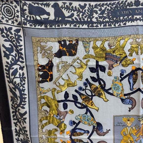HERMES Blue Scarf - Picture 3 of 16